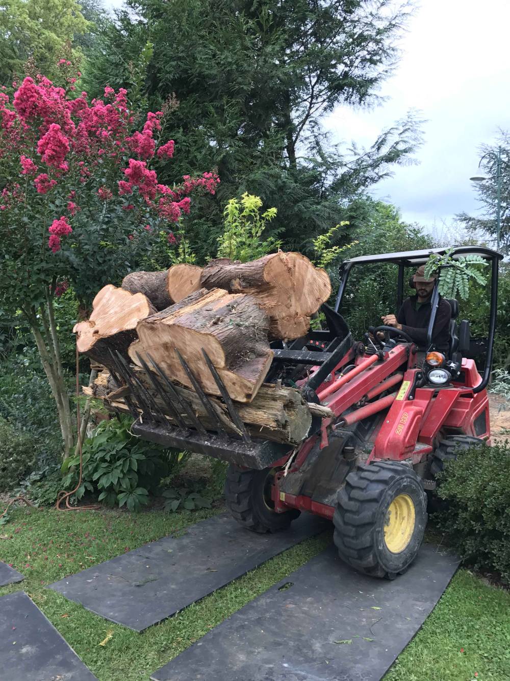 transport de tronc Jardin