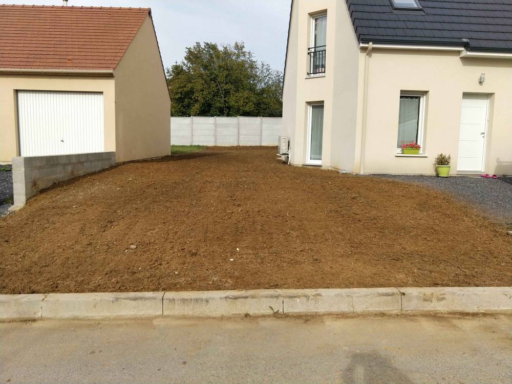 Terrassement pour préparation jardin