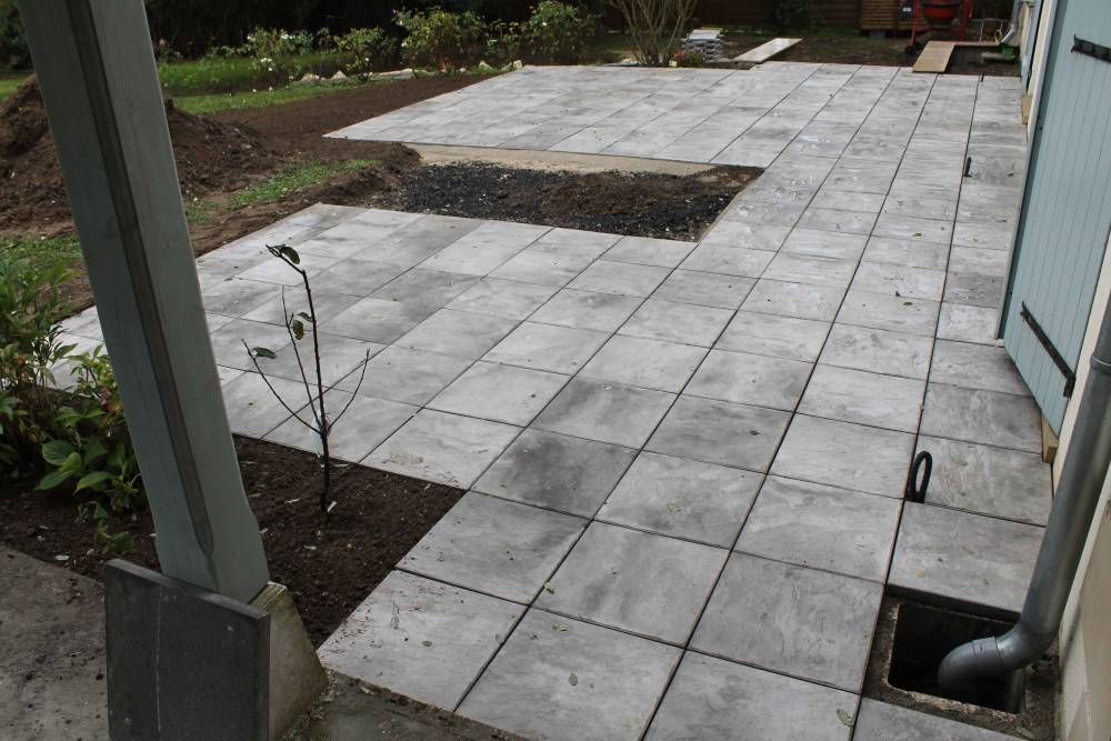 installation de terrasse en carrelage dans l'Oise